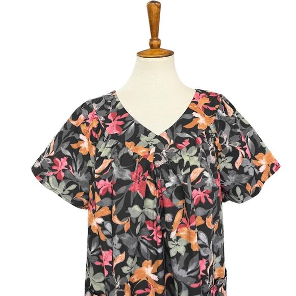 Vintage 90s Easy Essentials Floral Tropical Retro Muumuu Hawaii Dress Size LP - Picture 2 of 6